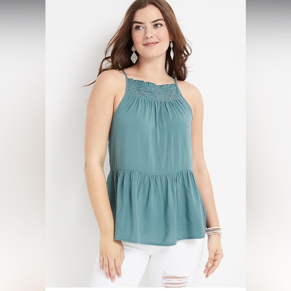 Maurices lace‎ peplum tank top - Picture 1 of 11